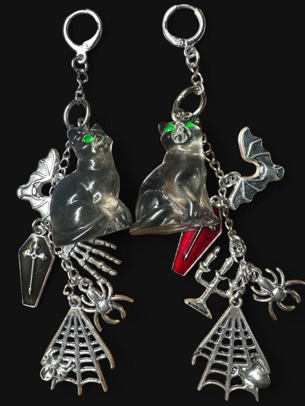 Cat Spooky Handmade Earrings